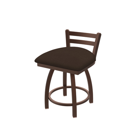 HOLLAND BAR STOOL CO 18" Low Back Swivel Vanity Stool, Bronze Finish, Rein Coffee Seat 41118BZ025